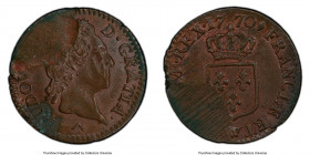 3-Piece Lot of Certified Assorted Issues, 1) France: Louis XV Mint Error - Split Planchet Liard 1770-W - UNC Details (Planchet Flaw) PCGS, Lille mint,...