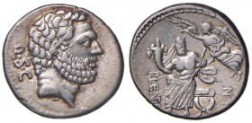 Cornelia - Cn. Lentulus - Denario (76-75 a.C.) Testa di Ercole a d. - R/ Il Genio del Popolo Romano seduto di fronte - B. 58; Cr. 397/1 AG (g 3,90) RR...