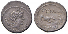 Papia - L. Papius Celsus - Denario (45 a.C.) Testa laureata del trionfo a d. - R/ Una lupa ed un’aquila. - B. 3; Cr. 472/2 AG (g 4,09) Ex Nummorum Auc...