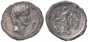 Marco Antonio e Ottaviano - Denario (42 a.C.) Testa a d. - R/ La Virtù stante a s. - Cr. 494/32 AG (g 3,64) Proveniente da montatura

 

BB