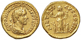 Antonino Pio (138-161) Aureo - Busto laureato a d. - R/ La Pietà stante a sinistra tra fanciulli - RIC 302a AU (g 7,25)

 

qSPL