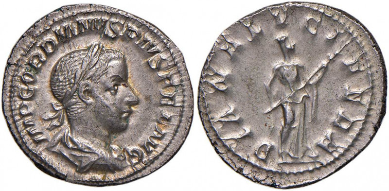 Gordiano III (238-244) Denario - Busto laureato a d. - R/ Diana stante a destra ...