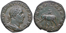 Filippo I (244-249) Sesterzio - Busto laureato a d. - R/ Elefante andante a s. - RIC 167 AE In slab NGC XF 5745254-002

 

SPL