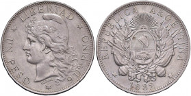 ARGENTINA Repubblica - Peso 1882 - KM 29 AG (g 25,00) Colpetto al bordo, graffietti da pulitura

 

BB+