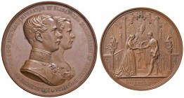 AUSTRIA Francesco Giuseppe (1848-1916) Medaglia 1854 matrimonio con Elisabetta di Baviera - Opus: K. Lange - AE (g 78,95 - Ø 56 mm) 

 

SPL+