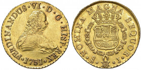CILE Ferdinando VI (1746-1759) 8 Escudos 1751 - Fr. 5 AU (g 26,97) Minimi graffietti al D/

 

BB+
