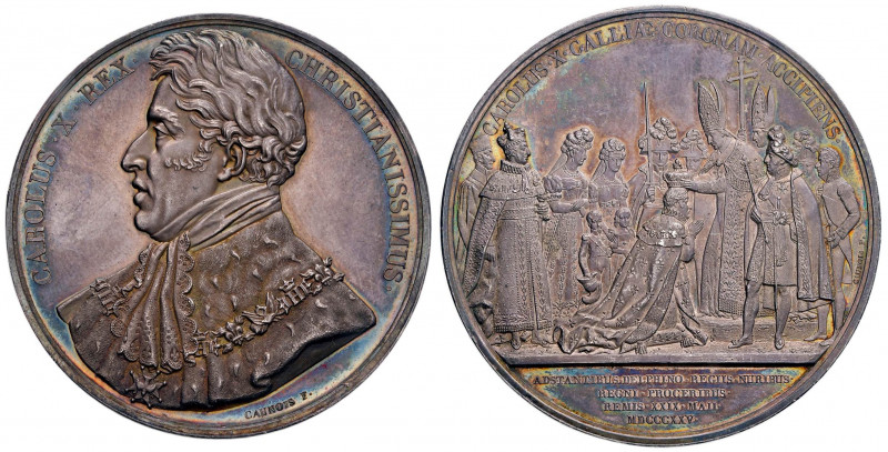 FRANCIA Carlo X (1824-1830) Medaglia 1825 incoronazione a Reims - Opus: Caunois ...