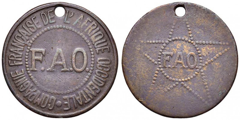 Compagnia Francese dell’Africa Occidentale Gettone (1913-1920) per la Costa d’Av...