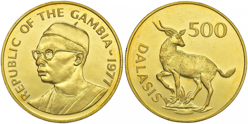 GAMBIA 500 Dalasis 1977 - Fr. 1 AU (g 33,71) RR Coniati 699 esemplari

 

FS