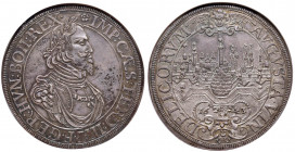 GERMANIA Augsburg - Ferdinando III (1637-1657) Tallero 1643 - KM 77 AG Graffietti al D/

 

SPL