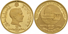 GIORDANIA Hussein II (1952-1999) 25 Dinari 1969 - KM 27 AU (g 69,41) RR

 

FS