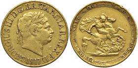 INGHILTERRA Giorgio III (1760-1820) Sterlina 1817 - Fr. 371 AU (g 7,92) Colpo al bordo e depositi 

 

qBB/BB