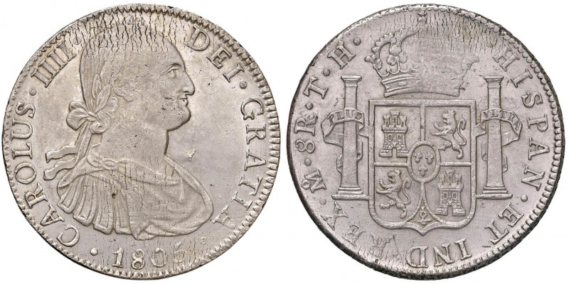 MESSICO Carlo IV (1788-1808) 8 Reales 1805 - KM 110 AG (g 26,99) Minime screpola...