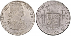 MESSICO Carlo IV (1788-1808) 8 Reales 1805 - KM 110 AG (g 26,99) Minime screpolature e leggermente lucidato ma bellissimo esemplare dal metallo lucent...