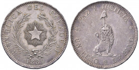PARAGUAY Peso 1889 - KM 5 AG (g 25,00) Minimi colpetti. Bella patina

 

SPL