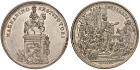 PORTOGALLO Lisbona Medaglia 1775 per la statua equestre di Giuseppe I e in ricordo del terremoto di 20 anni prima - Opus: J. Gaspar - AG (g 31,84 - Ø ...