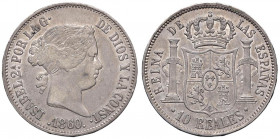 SPAGNA Isabella II (1833-1868) 10 Reales 1860 Barcellona - KM 611. 1 AG (g 12,93) R 

 

SPL