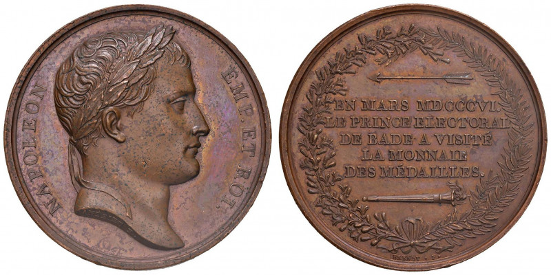 MEDAGLIE NAPOLEONICHE DEL 1806 E 1807 Medaglia 1806 Visita del principe di Bade ...