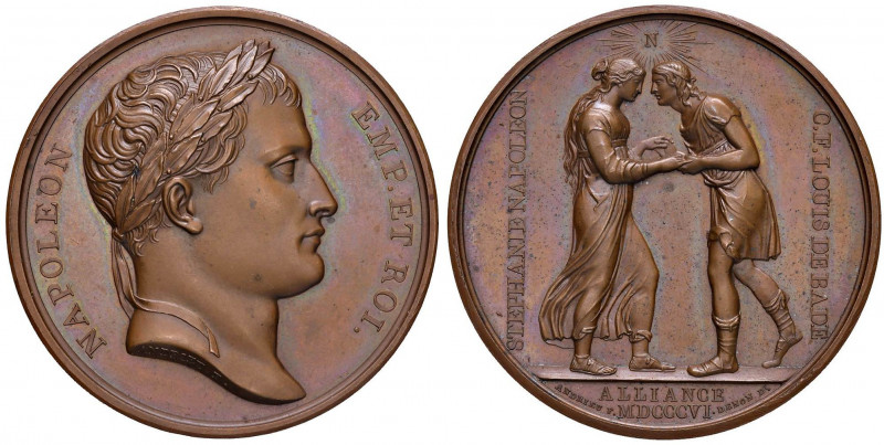 MEDAGLIE NAPOLEONICHE DEL 1806 E 1807 Medaglia 1806 Matrimonio del principe elet...
