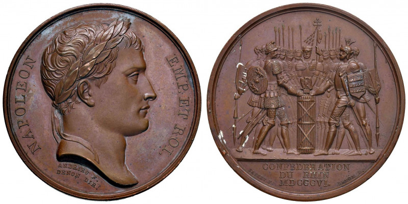 MEDAGLIE NAPOLEONICHE DEL 1806 E 1807 Medaglia 1806 Confederazione del Reno - Op...