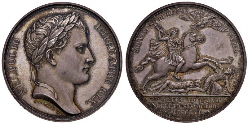 MEDAGLIE NAPOLEONICHE DEL 1806 E 1807 Medaglia 1806 Battaglia di Jena - D/ Testa...