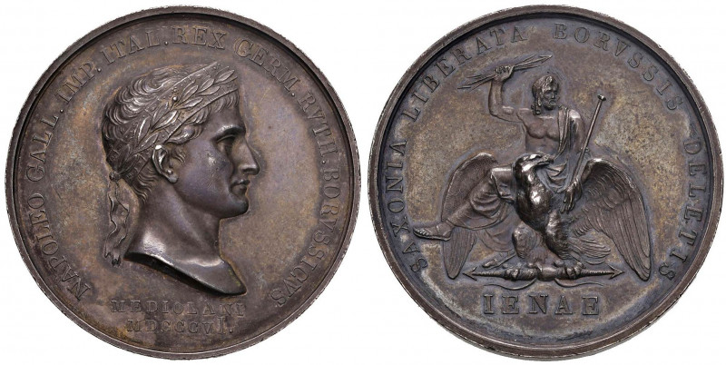 MEDAGLIE NAPOLEONICHE DEL 1806 E 1807 Medaglia 1806 Battaglia di Jena - D/ Busto...