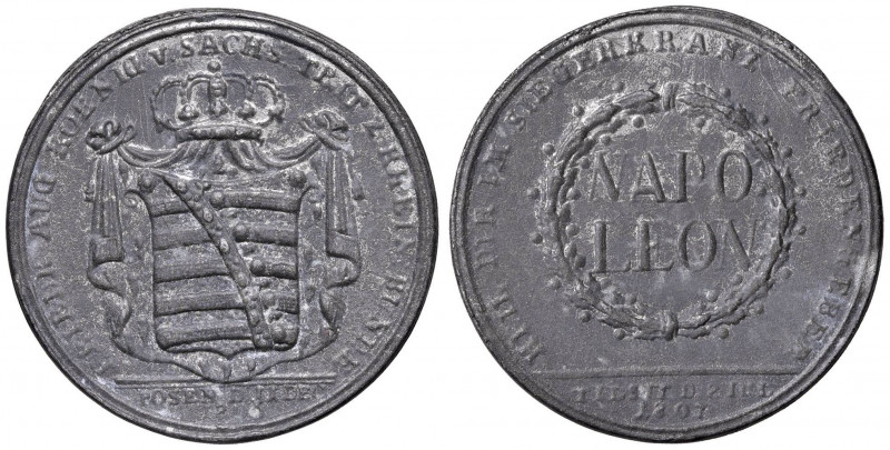 MEDAGLIE NAPOLEONICHE DEL 1806 E 1807 Medaglia 1807 Pace di Tilsit - D/ FRIEDR. ...