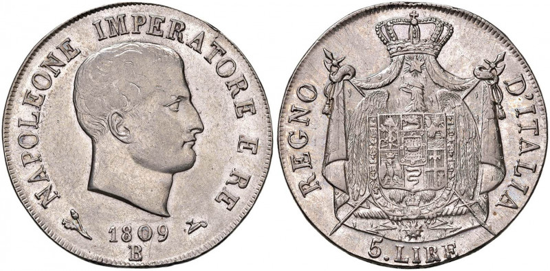 MONETE NAPOLEONICHE BATTUTE IN ITALIA Napoleone (1805-1814) Bologna - 5 Lire 180...
