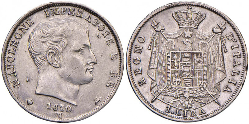 Napoleone (1805-1814) Milano - Lira 1810 Puntali aguzzi, IMPERAPORE - Gig. 154C ...