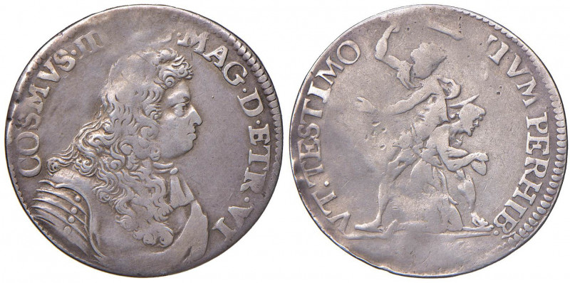 FIRENZE Cosimo III (1670-1723) Lira 1676 - MIR 334 (indicato R/4) AG (g 4,30) RR...