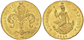 FIRENZE Ferdinando III (1814-1824) Ruspone 1816 - MIR 433/2 AU (g 10,39) RR

 

BB+