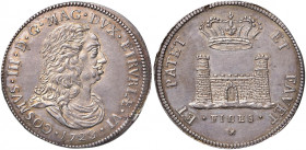 LIVORNO Cosimo III (1670-1723) Tollero 1723 - MIR 65/9 (indicato R/2) AG (g 27,17) RRR Esemplare in altissima conservazione con patina iridescente di ...