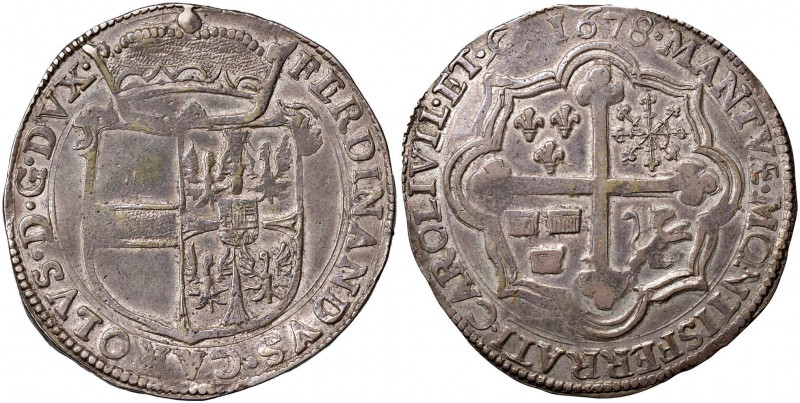 MANTOVA Ferdinando Carlo Gonzaga (1669-1707) Scudo 1678 - MIR 729/2 AG (g 22,09)...