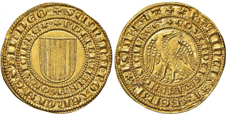 MESSINA Pietro III d’Aragona e Costanza (1282-1285) Pierrale d’oro - MIR 170 AU ...