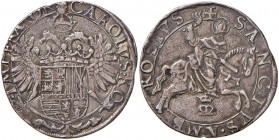 MILANO Carlo V (1535-1556) Berlinga - MIR 286 (indicata R/4) AG (g 6,17) RRRR Uno dei migliori esemplari apparsi sul mercato. Un altro esemplare in co...