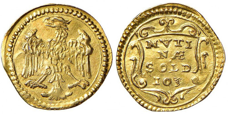 MODENA Francesco I d’Este (1629-1658) Scudino d’oro da 103 soldi - MIR 751 AU (g...