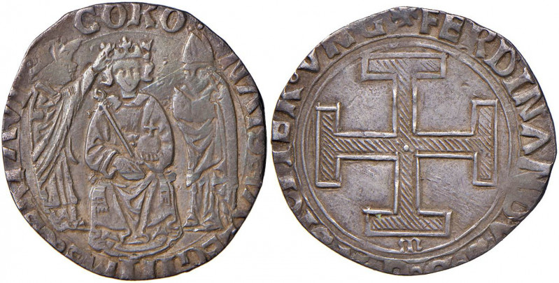 NAPOLI Ferdinando I d’Aragona (1458-1494) Coronato - MIR 66 AG (g 3,62) Tosato
...