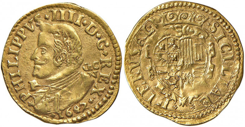 NAPOLI Filippo IV (1621-1665) Scudo d’oro 1647 - Magliocca 149 (monetazione di n...