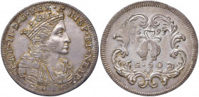 NAPOLI Carlo II (1674-1700) Mezzo ducato 1693 - Magliocca 13 AG (g 10,95) Graffi di conio al D/ ma splendido esemplare con patina iridescente

 

...