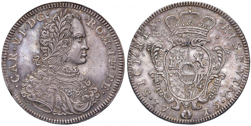 NAPOLI Carlo VI (1711-1734) Ducato 1715 taglio liscio - Magliocca 85 AG (g 21,83...