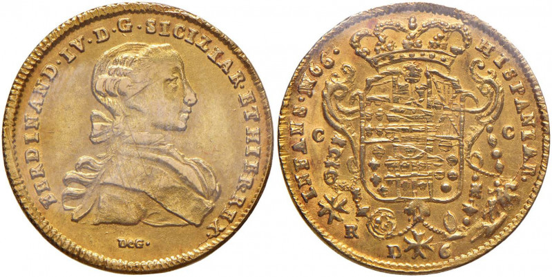 NAPOLI Ferdinando IV (1759-1799) 6 Ducati 1766 - Magliocca 194 AU Sigillata SPL+...