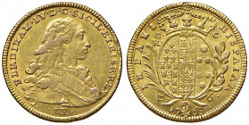 NAPOLI Ferdinando IV (1759-1799) 6 Ducati 1768 con HISPAIAR al R/ - Magliocca 199b AU (g 8,80) Piccola screpolatura al bordo

 

BB+/SPL
