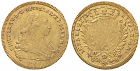 NAPOLI Ferdinando IV (1759-1799) 6 Ducati 1772 2 ribattuto su 1 - Magliocca 206 AU (g 8,85) Graffietti di conio al D/ e al R/

 

FDC