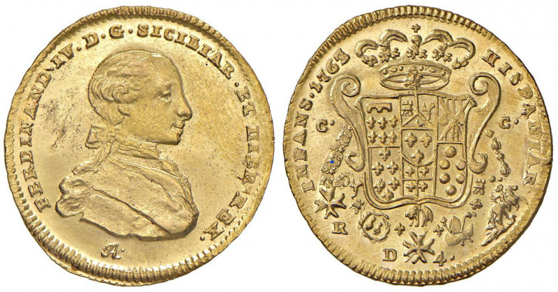 NAPOLI Ferdinando IV (1759-1799) 4 Ducati 1763 FA in monogramma - Magliocca 226 ...