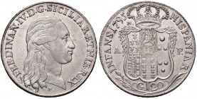 NAPOLI Ferdinando IV (1759-1799) Piastra 1795 Festoni aperti ai lati dello stemma al R/ - Magliocca 257a AG (g 27,48) RR Minimi graffietti ma bellissi...