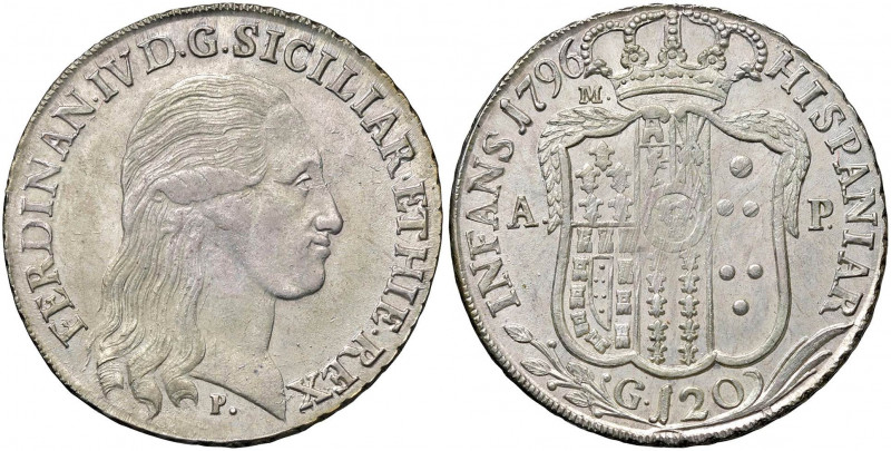 NAPOLI Ferdinando IV (1759-1799) Piastra 1796 - Magliocca 258 AG (g 27,62)

 ...