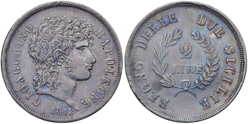 NAPOLI Murat (1808-1815) 2 Lire 1812 - Magliocca 418 AG (g 9,87) RRR Debolezza d...