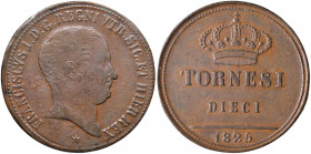 NAPOLI Francesco I (1825-1830) 10 Tornesi 1825 - Magliocca 472 CU Sigillata qSPL da Lucio Raponi

 

qSPL