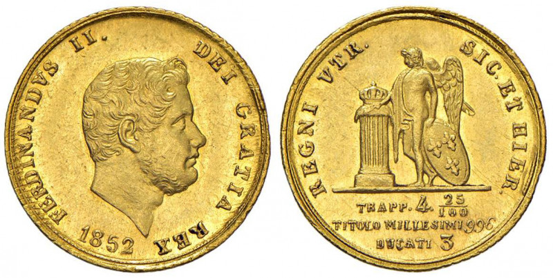 NAPOLI Ferdinando II (1830-1859) 3 Ducati 1852 - Magliocca 533 AU (g 3,80) Colpe...