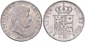 NAPOLI Ferdinando II (1830-1859) Piastra 1837 - Magliocca 543 AG (g 27,52) R Minimi colpetti al bordo. Esemplare di ottima qualità. Dalla nostra asta ...